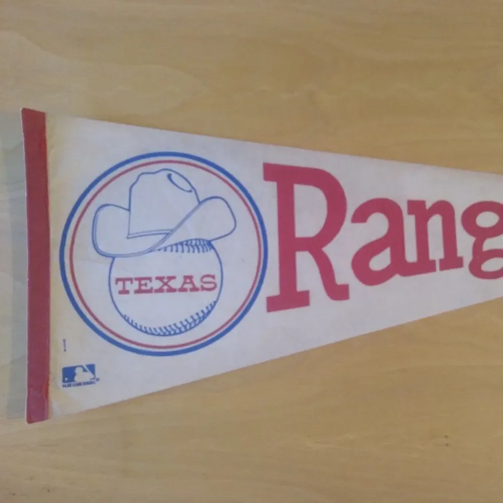 Vintage 60s Texas Rangers MLB Pennant Flag